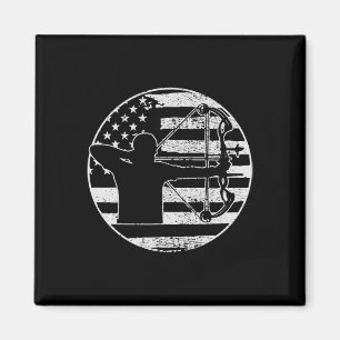 Archery Bow Hunting Usa American Flag 4th Of July Magnet