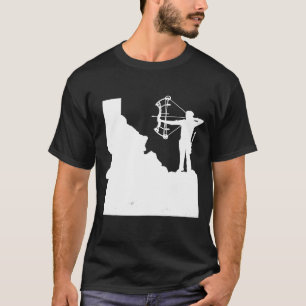 Archery Bow Sport Vintage Art Idaho Map Art Archer T-Shirt