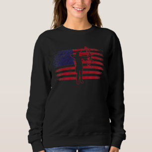 Archery Bow Sport Vintage Patriotic Us Flag Archer Sweatshirt