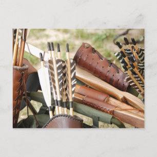 Archery Bows, Arrows and Quivers Postcard