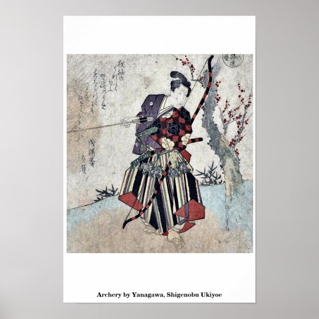 Archery by Yanagawa, Shigenobu Ukiyoe Poster (Front)