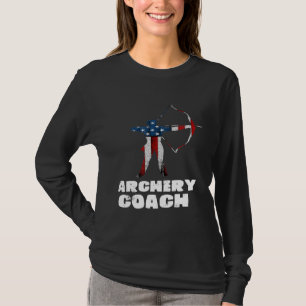 Archery Coach Usa Flag Player Team Instructor T-Shirt
