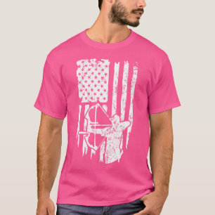 Archery Compound Bow Usa Flag Archery Arrow Us Fla T-Shirt