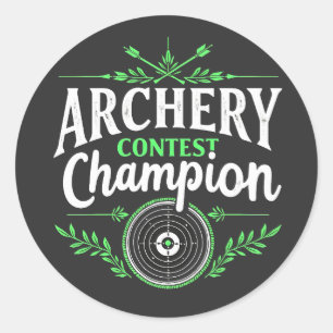 Archery Contest Champion Competition Bow And Arrow Classic Round Sticker