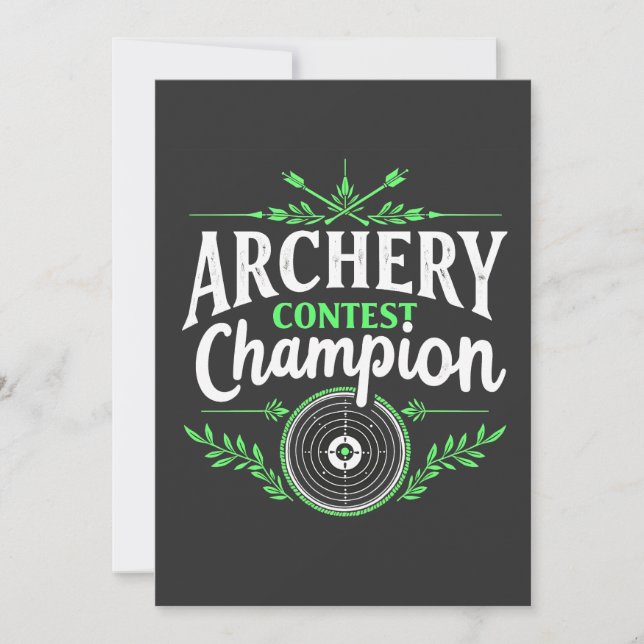 Archery Contest Champion Competition Bow And Arrow Invitation (Front)