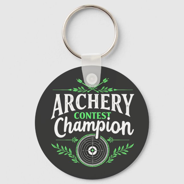 Archery Contest Champion Competition Bow And Arrow Key Ring (Front)