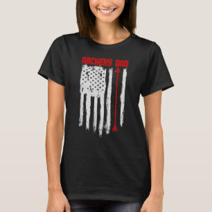 Archery Dad Vintage USA Red White Flag T-Shirt