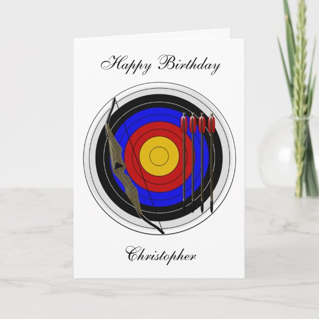 Archery Design Just Add Name Birthday Card (Front)