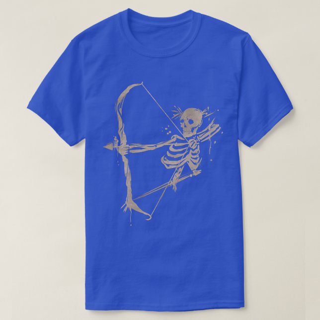 Archery Design Skeleton Archer with Bow and Arrow  T-Shirt (Design Front)