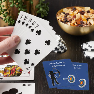 Archery Female Archer Silhouette and Target Playing Cards