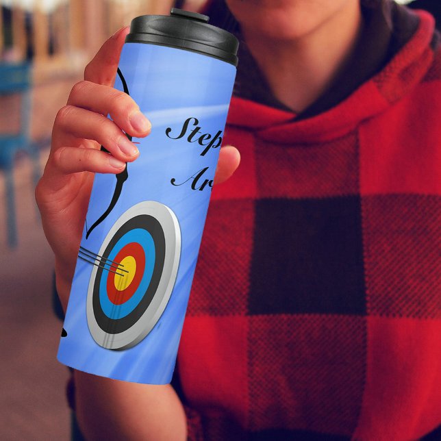 Archery Female Archer with Target personalise Thermal Tumbler (Enjoy your hot or cold beverage anytime.)