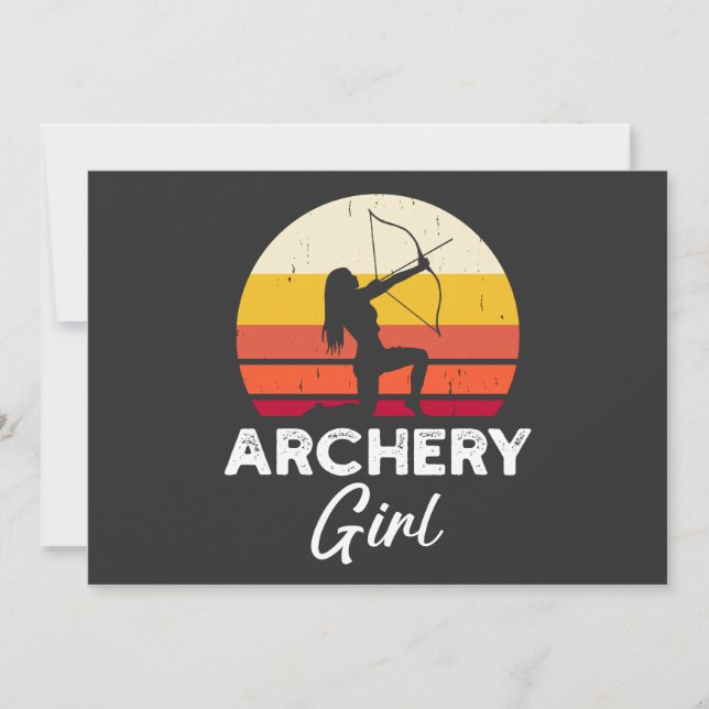 Archery Girl Bow and Arrow Invitation (Front)