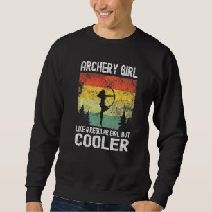 Archery Girl Bow And Arrow Young Archer Retro Vint Sweatshirt
