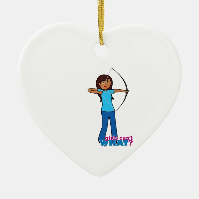 Archery Girl Ceramic Tree Decoration (Front)
