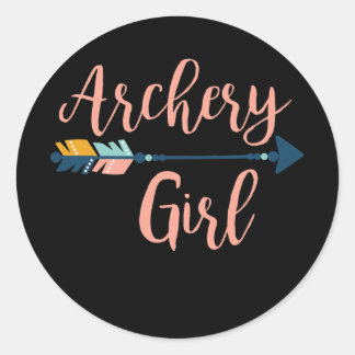 Archery Girl  Classic Round Sticker