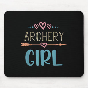Archery Girl Female Archer Quote Cute Hearts Arrow Mouse Pad