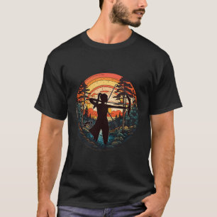 Archery Girl Woman Archer Bow Vintage Retro Distre T-Shirt