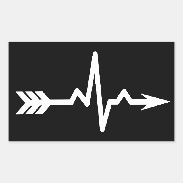 Archery Heartbeat Sports Rectangular Sticker (Front)