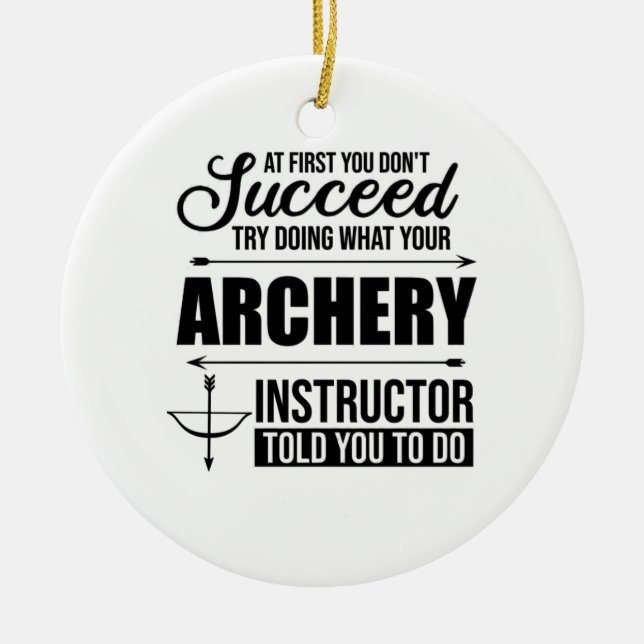 Archery Instructor Coach Ceramic Tree Decoration (Front)