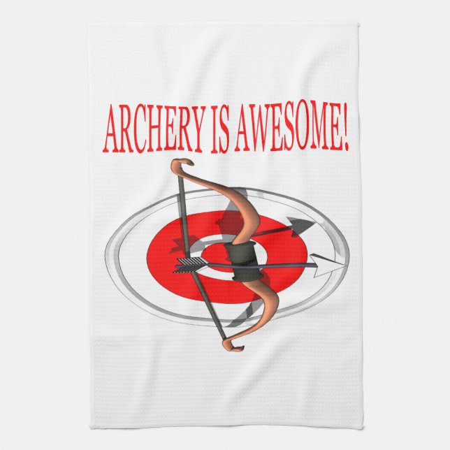 Archery Is Awesome Tea Towel (Vertical)