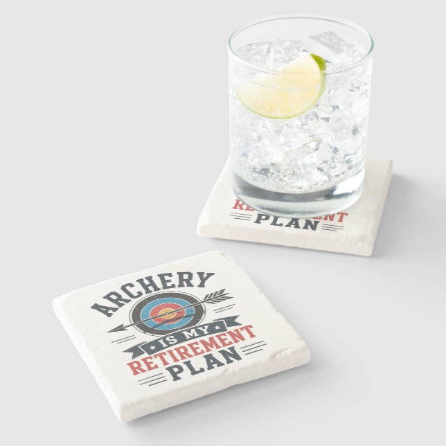 Archery Is My Retirement Plan Archer Stone Coaster (Side)
