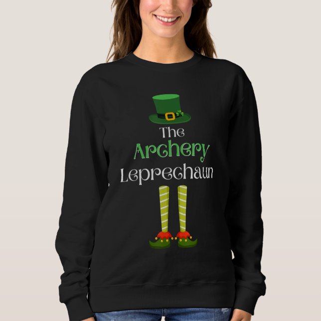 Archery Leprechaun Matching Family Group St. Patri Sweatshirt (Front)