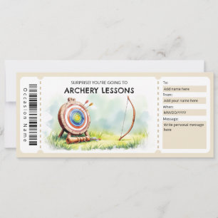 Archery Lessons Gift Voucher Invitation