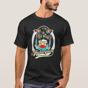 Archery Mum Life Messy Bun Hair Glasses T-Shirt