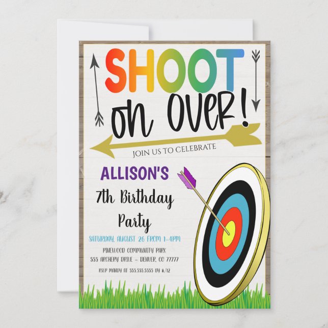 Archery Party Invitation (Front)