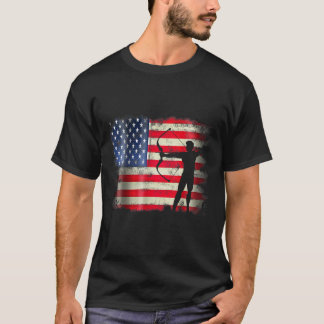 Archery Patriotic American Flag 4th of July Archer T-Shirt