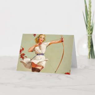 Archery Pin-Up Girl Card