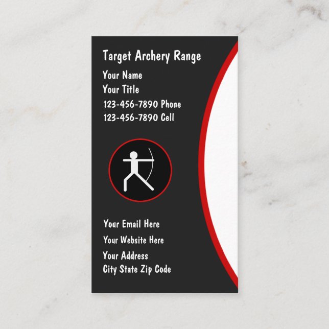 Archery Range Business cards (Front)