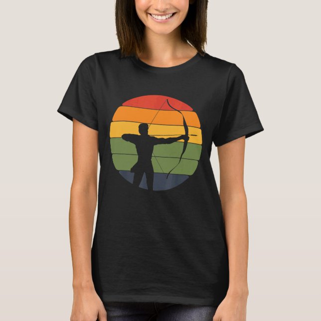 Archery Retro Funny Bow Arrow Sport Hunter T-Shirt (Front)