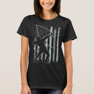 Archery Retro USA Flag 4th of July Archery T-Shirt