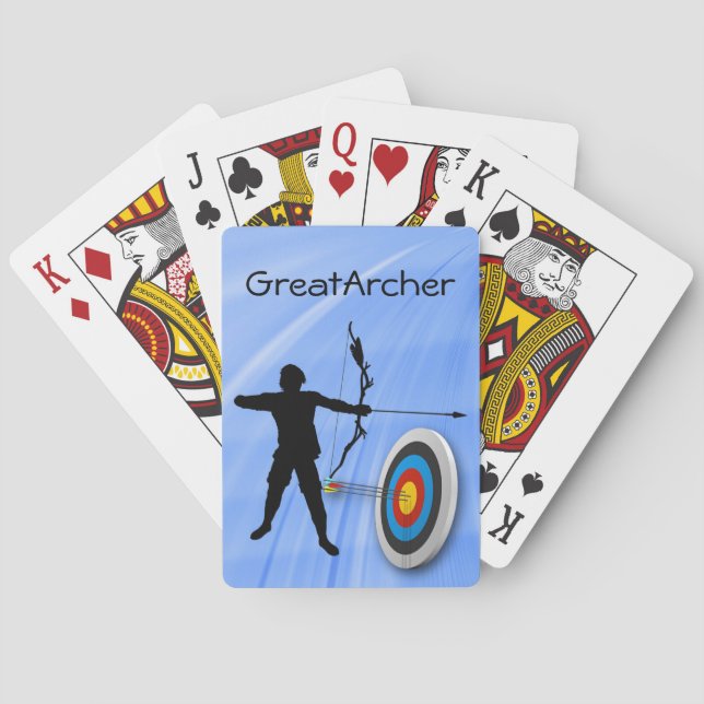 Archery Sport archer and target Personalise Playing Cards (Back)