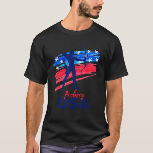 Archery Sport Archer Support Team Flag USA America T-Shirt