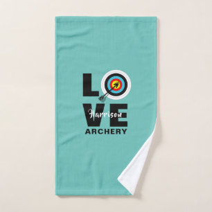Archery Sport Cool Typography Archers Personalised Hand Towel