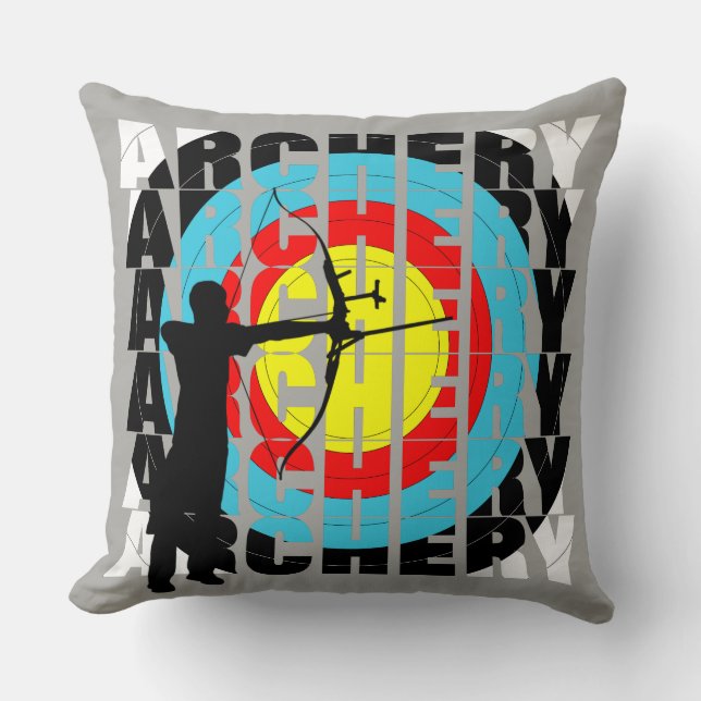 Archery Sport Cool Typography Graphic Cushion (Front)