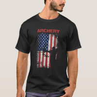 Archery Sports Retro American Flag America USA Bow