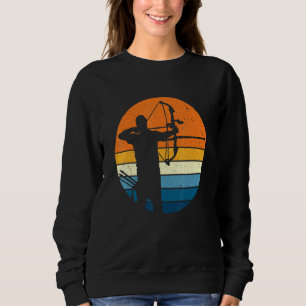 Archery Sports Retro Vintage Sunset Archer Bow And Sweatshirt