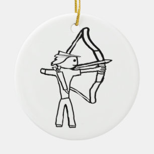 Archery Stickman Ceramic Tree Decoration