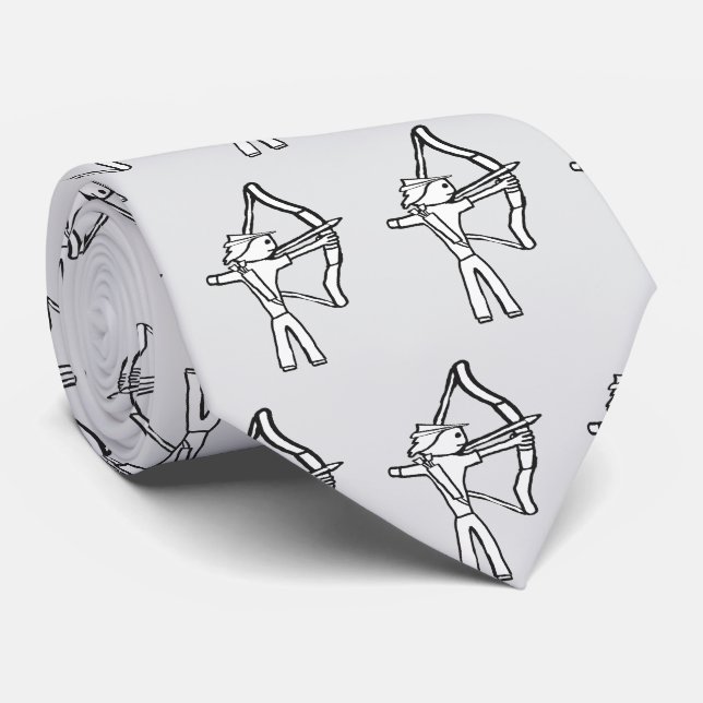 Archery Stickman Tie (Rolled)
