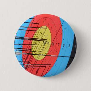 Archery target 6 cm round badge