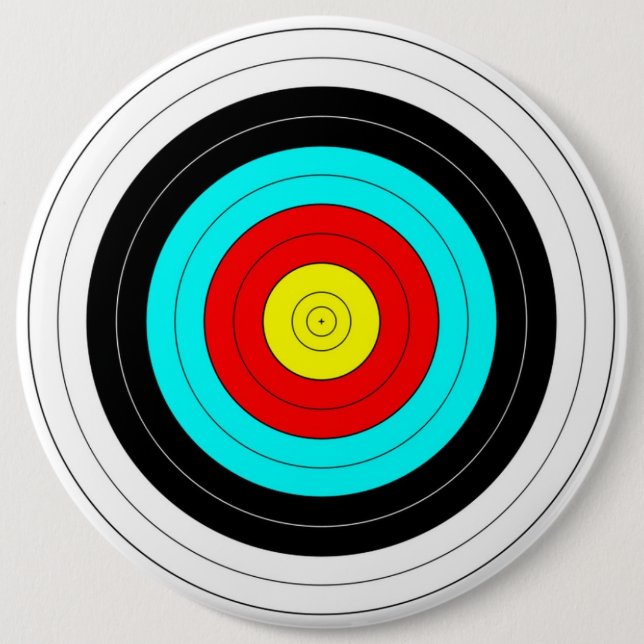Archery Target 6 Cm Round Badge (Front)