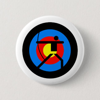 Archery Target and Archer 6 Cm Round Badge