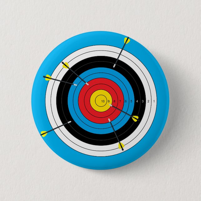Archery Target and Arrows 6 Cm Round Badge (Front)
