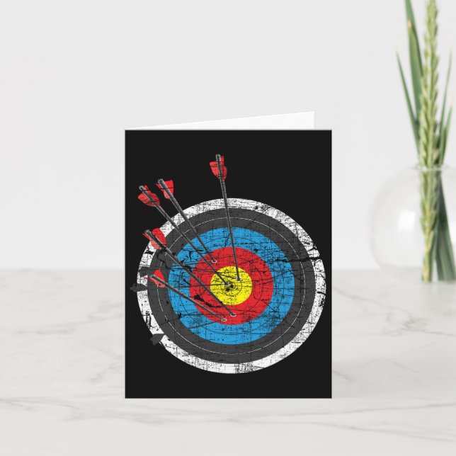 Archery Target - Archer Bowman Bow Hunting Bowhunt Card (Front)