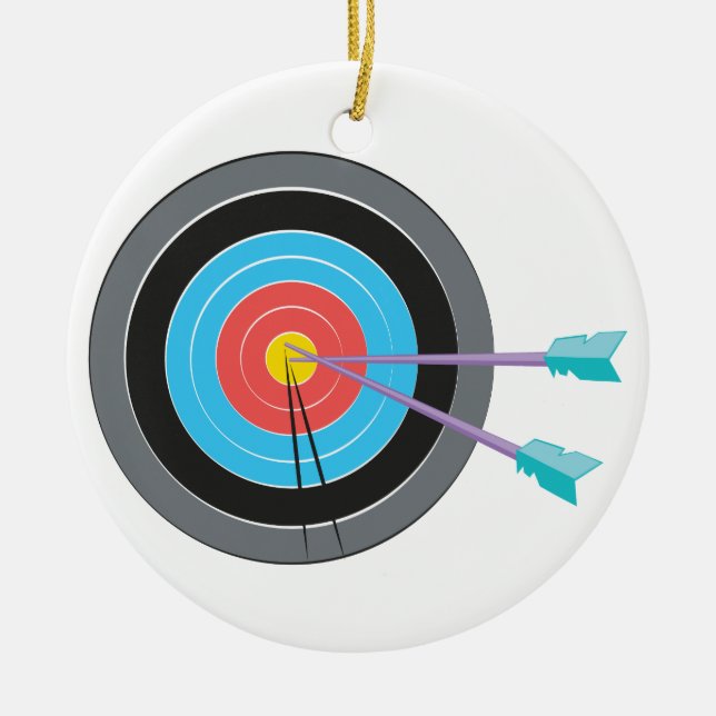 Archery Target Ceramic Tree Decoration (Front)