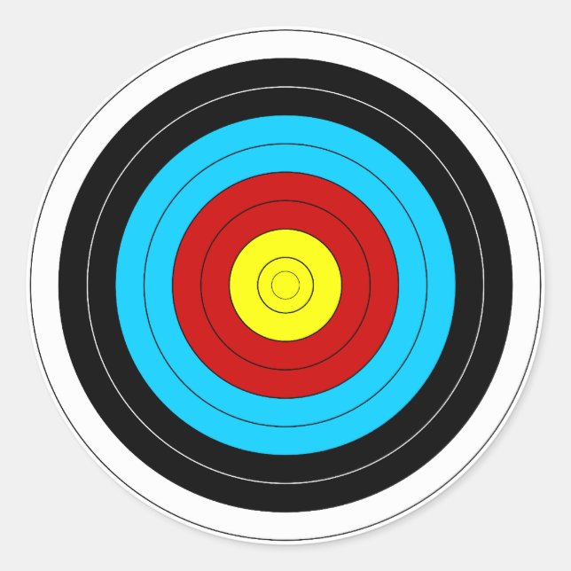 Archery Target Classic Round Sticker (Front)