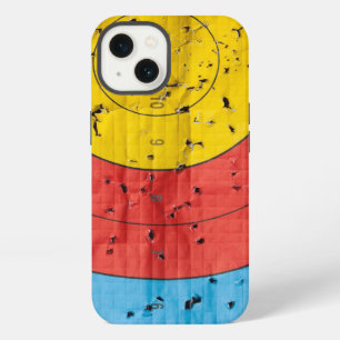 Archery target close up with many arrow holes iPhone 13 case
